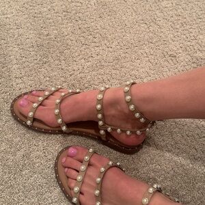 Steve Madden pearl gladiator sandals